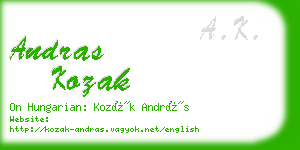 andras kozak business card